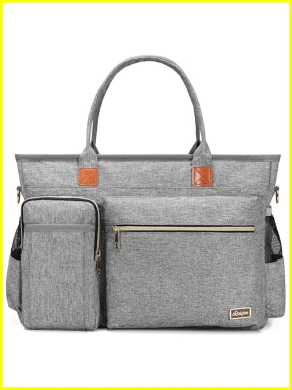 15.6 inch Laptop Tote Bag Teacher Nurse Work Messenger Shoulder Bag Faux Leather